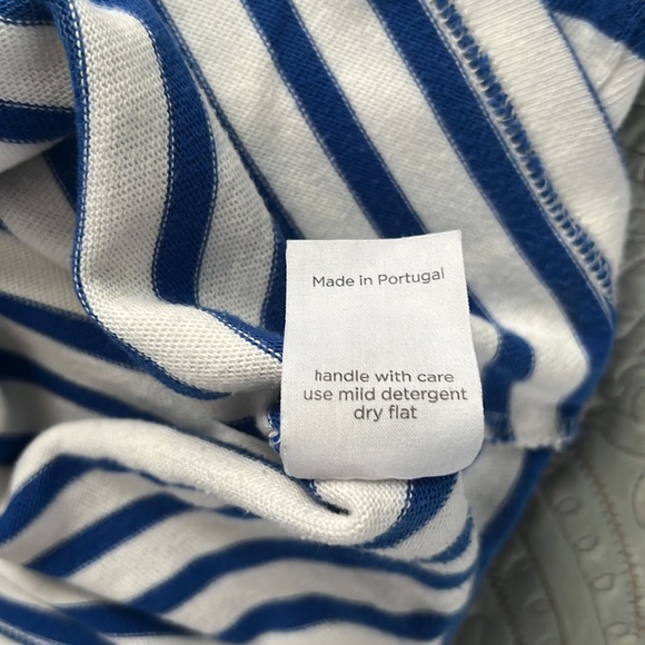 MAISON LABICHE BLUE & WHITE STRIPED WOMEN T-SHIRT SIZE XS MADE IN PORTUGAL - Picture 4 of 9